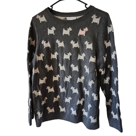 New Charter Club XL Gray Scottie Dog Sweater Bling Terrier Dog - Picture 1 of 9